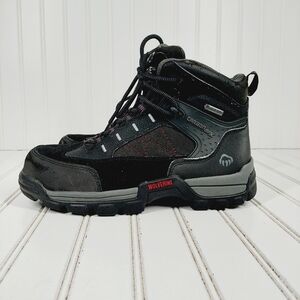 Wolverine Amphibious Work Boots for Men Black Leather Mesh Lace Up Shoes H292